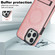 iPhone 15 Pro Max Retro Leather Invisible Stand MagSafe Phone Case - Rose Gold
