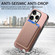 iPhone 15 Pro Max Retro Magsafe Card Bag PU Back Cover Phone Case - Pink