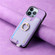 iPhone 15 Pro max Retro Magsafe Cross Leather Ring Holder Card Bag Phone Case - Purple