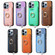 iPhone 15 Pro max Retro Magsafe Cross Leather Ring Holder Card Bag Phone Case - Purple
