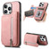 iPhone 15 Pro max Retro MagSafe Zipper Wallet Card Bag Back Phone Case - Pink