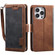 iPhone 15 Pro Max Retro Splicing Horizontal Flip Leather Phone Case - Grey