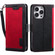 iPhone 15 Pro Max Retro Splicing Horizontal Flip Leather Phone Case - Red