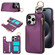 iPhone 15 Pro Max RFlD Anti-theft Double Buckle Ring Zipper Card Phone Case - Dark Purple