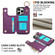 iPhone 15 Pro Max RFlD Anti-theft Double Buckle Ring Zipper Card Phone Case - Dark Purple