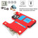 iPhone 15 Pro Max RFlD Anti-theft Double Buckle Ring Zipper Card Phone Case - Red