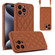 iPhone 15 Pro Max Rhombic Texture Phone Case with Dual Lanyard - Brown