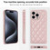 iPhone 15 Pro Max Rhombic Texture Phone Case with Dual Lanyard - Rose Gold