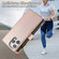 iPhone 15 Pro Max Rhombic Zipper Wallet Leather Phone Case - Rose Gold