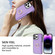 iPhone 15 Pro Max Ring Card Litchi Leather Back Phone Case - Purple