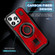 iPhone 15 Pro Max Ring Holder Carbon Fiber PC Hybrid TPU Phone Case - Red