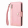 iPhone 15 Pro Max Rivet Buckle 9 Cards Three Fold Leather Phone Case - Rose Gold