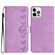 iPhone 15 Pro Max Seven Butterflies Embossed Leather Phone Case - Purple