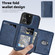 iPhone 15 Pro Max Shield Multi-functional MagSafe Card Bag Phone Case - Blue