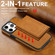 iPhone 15 Pro Max Shield Multi-functional MagSafe Card Bag Phone Case - Brown