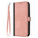 iPhone 15 Pro Max Side Buckle Double Fold Hand Strap Leather Phone Case - Pink