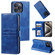 iPhone 15 Pro Max Simple 6-Card Wallet Leather Phone Case - Blue