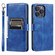 iPhone 15 Pro Max Simple 6-Card Wallet Leather Phone Case - Blue