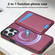 iPhone 15 Pro Max Skin Feel Detachable Card Bag Magsafe Phone Case - Wine Red