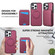 iPhone 15 Pro Max Skin Feel Detachable Card Bag Magsafe Phone Case - Wine Red