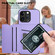 iPhone 15 Pro Max Skin Feel Four Card Slots Phone Case with Wrist Strap - Purple