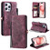 iPhone 15 Pro Max Skin Feel Totem Embossed Leather Phone Case - Wine Red