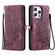 iPhone 15 Pro Max Skin Feel Totem Embossed Leather Phone Case - Wine Red