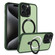 iPhone 15 Pro Max Skin-feel MagSafe Holder PC Hybrid TPU Phone Case - Green