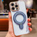 iPhone 15 Pro Max Solid Color Electroplated Metal Holder Phone Case - Sierra Blue