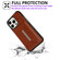 iPhone 15 Pro Max Solid Color Metal Buckle Card Slots Bag Phone Case - Brown