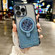 iPhone 15 Pro Max Space Gradient Glitter MagSafe Holder Phone Case with Lens Film - Blue