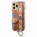 iPhone 15 Pro Max Stereoscopic Flowers Wristband Card Bag Phone Case - Brown