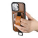 iPhone 15 Pro Max Suteni H13 Card Wallet Wrist Strap Holder PU Phone Case - Brown