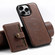iPhone 15 Pro Max Suteni H20 Cross-Grain MagSafe Horizontal Card Bag Back Phone Case - Brown