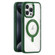 iPhone 15 Pro Max Transparent MagSafe Magnetic Rotating Holder Phone Case - Dark Green