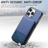 iPhone 15 Pro Max Twill Fabric Leather Vertical Flip RFID Card Bag Phone Case - Blue
