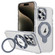 iPhone 15 Pro Max Two Color TPU Hybrid Acrylic MagSafe Magnetic Holder Phone Case - Grey