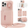 iPhone 15 Pro Max VIETAO Ring Holder Card Bag Phone Case with Lanyard - Pink
