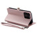 iPhone 15 Pro Max Wallet Multi-card Slot Leather Phone Case with Lanyard - Rose Gold