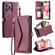 iPhone 15 Pro Max Wallet Multi-card Slot Leather Phone Case with Lanyard - Wine Red