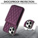 iPhone 15 Pro Max YM015 Crossbody Rhombic Card Bag RFID Phone Case - Dark Purple