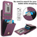 iPhone 15 Pro Max YM015 Crossbody Rhombic Card Bag RFID Phone Case - Dark Purple