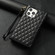 iPhone 15 Pro Max Zipper Multi-Card Wallet Rhombic Leather Phone Case - Black