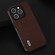 iPhone 15 Pro ABEEL Genuine Leather Luxury Black Edge Phone Case - Coffee
