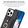 iPhone 15 Pro BF27 Metal Ring Card Bag Holder Phone Case - Black
