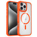 iPhone 15 Pro Breathable Skin Feel Transparent MagSafe Magnetic Phone Case - Orange