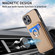 iPhone 15 Pro Carbon Fiber Card Wallet Ring Holder Phone Case - Khaki