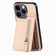 iPhone 15 Pro Carbon Fiber Vertical Flip Zipper Phone Case - Khaki