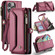 iPhone 15 Pro CaseMe C36 Card Slots Zipper Wallet RFID Anti-theft Leather Phone Case - Wine Red