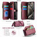 iPhone 15 Pro CaseMe C36 Card Slots Zipper Wallet RFID Anti-theft Leather Phone Case - Wine Red